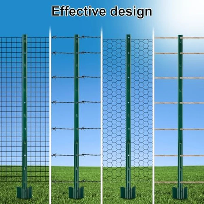 10pk Fence Posts, 7FT Metal Fences Poles Heavy Duty U Post,No Dig Garden Fence Posts,Stakes Step in Post for Wire Fencing,Yard,Lawn,Outdoor by liwzszwil - Image 5