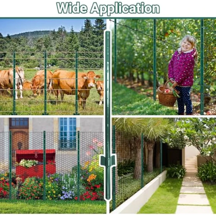 10pk Fence Posts, 7FT Metal Fences Poles Heavy Duty U Post,No Dig Garden Fence Posts,Stakes Step in Post for Wire Fencing,Yard,Lawn,Outdoor by liwzszwil - Image 6