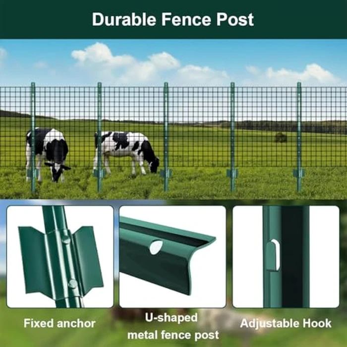 10pk Fence Posts, 7FT Metal Fences Poles Heavy Duty U Post,No Dig Garden Fence Posts,Stakes Step in Post for Wire Fencing,Yard,Lawn,Outdoor by liwzszwil - Image 7
