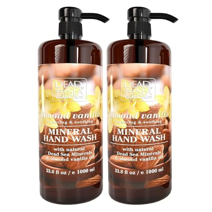 Dead Sea Collection Hand Soap Pump Almond Vanilla - Moisturizing Hand Wash Liquid with Dead Sea Minerals - Almond Vanilla Oils, Balancing & Soothing Pack of 2 (33.8 Fl Oz Each) - 67.6 Fl Oz Total by Dead Sea Collection - Used - Like New condition - US$17.90