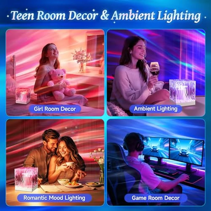 Aurora Light Projector for Bedroom,White Noise Sound Machine for Sleeping Adults+18 Colors+Bluetooth Music+Remote Control Northern Lights Projector Ambient Lighting,Cool Things for Teen Girl Gift by One Fire - Image 5