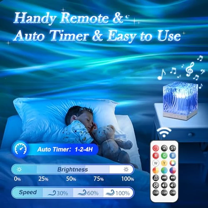 Aurora Light Projector for Bedroom,White Noise Sound Machine for Sleeping Adults+18 Colors+Bluetooth Music+Remote Control Northern Lights Projector Ambient Lighting,Cool Things for Teen Girl Gift by One Fire - Image 6