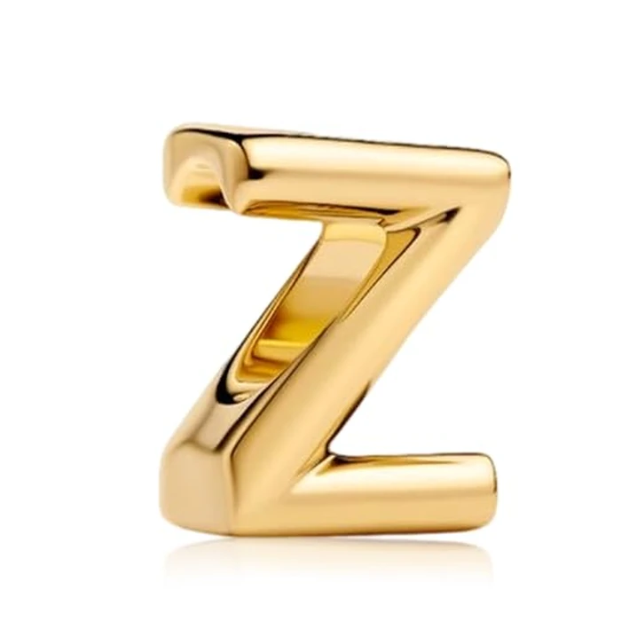 Amieween Initial Letter Alphabet Z Charms 14K Gold Plated, Women, Gifts, Love Mom Family Friend Birthday Anniversary Christmas Mothers Valentine's Day, Bracelets and Necklaces A-Z Charm for Pandora by Amieween - Image 1