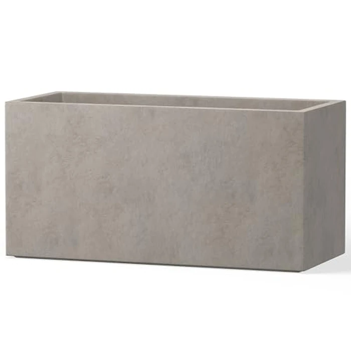 Kante 23.6" L Rectangular Concrete Planter, Large Outdoor Indoor Garden Pots with Drainage Hole and Rubber Plug, Modern Decor for Home, Patio, Backyard, Weathered Concrete by Kante - Used - Very Good condition