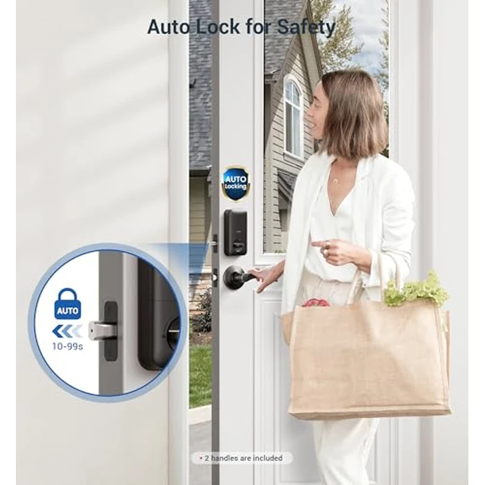 Veise Fingerprint Door Lock with 2 Lever Handles - Keyless Entry Door Lock, Electronic Keypad Deadbolt, Digital Smart Code & Front Handle Sets, Auto-Locking, Easy Installation, Oil Rubbed Bronze by Veise - Image 5