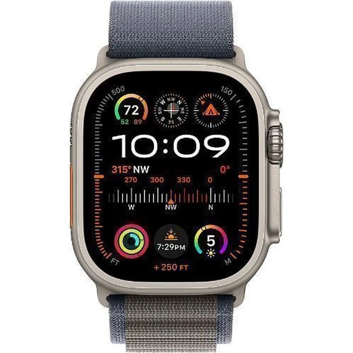 Apple Watch Ultra 2 (Cellular + GPS) - 64GB - 49mm - Titanium Titanium Case with Blue/Grey Textile Alpine Loop Band - Medium Size by Apple - Image 1