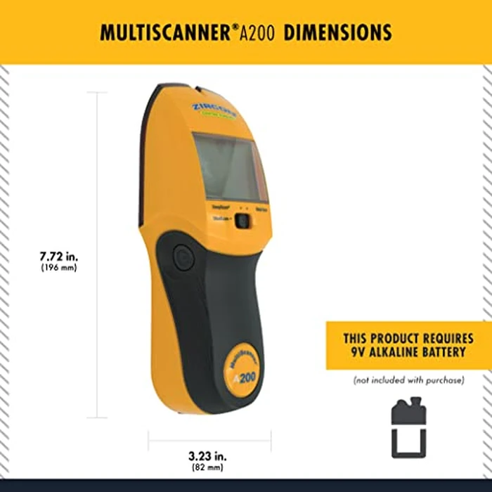 Zircon MultiScanner A200 - Electronic Wall Scanner Stud Finder & Metal Detector with Live AC Wire Detection, SpotLite Pointer, ACT Auto-Correcting Technology by Zircon - Image 6