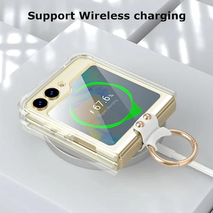 Samsung Galaxy Z Flip 6 Clear Case with Ring, Anti-Fall Shockproof Protective Cover for Z Flip 6 5G 2024 by SQMCase - Image 5