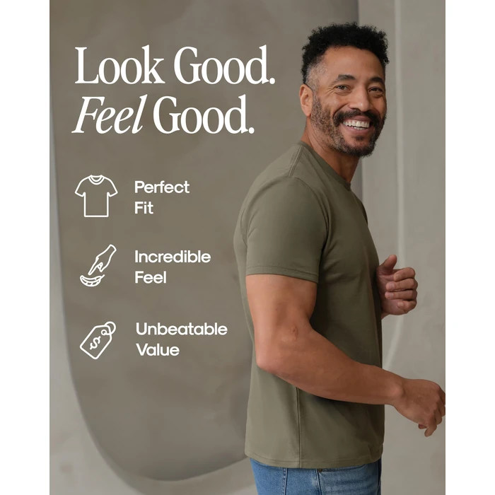 True Classic Mens T-Shirts - Short Sleeve Crew Neck T Shirts for Man, Cotton Blend Plain Novelty Men's T-Shirts, Pack of 1, White, S by True Classic - Image 4