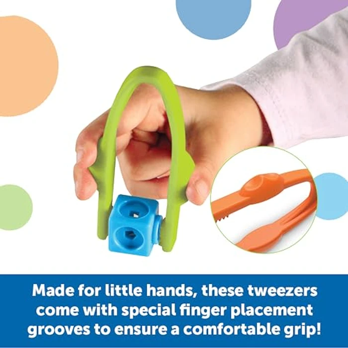 Learning Resources Easy-Grip Tweezers - Sensory Bin Tools, Tongs for Kids, Fine Motor Skills, Montessori Grabber Tool, Toddler Activities, School and Teacher Supplies, Daycare Essentials by Learning Resources - Image 2