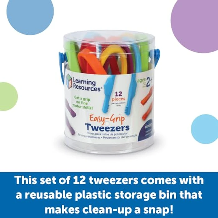 Learning Resources Easy-Grip Tweezers - Sensory Bin Tools, Tongs for Kids, Fine Motor Skills, Montessori Grabber Tool, Toddler Activities, School and Teacher Supplies, Daycare Essentials by Learning Resources - Image 4