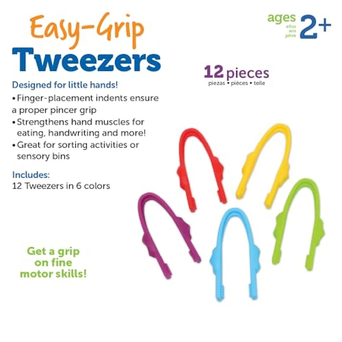 Learning Resources Easy-Grip Tweezers - Sensory Bin Tools, Tongs for Kids, Fine Motor Skills, Montessori Grabber Tool, Toddler Activities, School and Teacher Supplies, Daycare Essentials by Learning Resources - Image 6