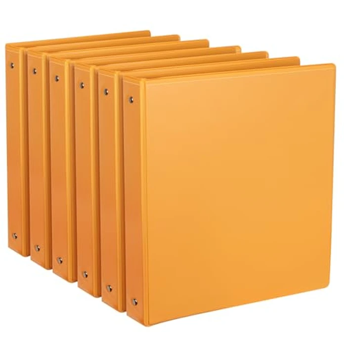 CIXILDTS 1-Inch Binder, Standard 3 Ring Binder Fit Letter Size Paper, Presentation View Binders, 6 Packs, Assorted (Orange) by CIXILDTS - Used - Good condition - CA$28.92
