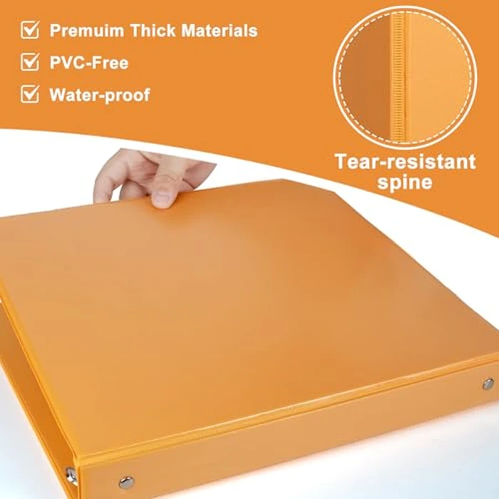 CIXILDTS 1-Inch Binder, Standard 3 Ring Binder Fit Letter Size Paper, Presentation View Binders, 6 Packs, Assorted (Orange) by CIXILDTS - Image 3