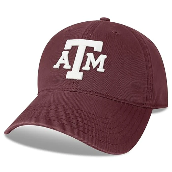 Legacy NCAA Officially Licensed Baseball Hat, Texas A&M Aggies, Lightweight Cap for Men & Women, Relaxed Twill Adjustable (EZA), Maroon, One Size Fits Most, Adjustable Fabric Closure by Legacy - Used - Like New condition - US$24.31