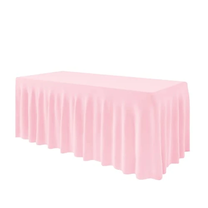 EMART Pink Tablecloth for 6ft Rectangle Table Skirt, Spandex Wrinkle Resistant TableCover for Banquet Wedding Birthday Party by EMART - Used - Very Good condition - CA$33.83