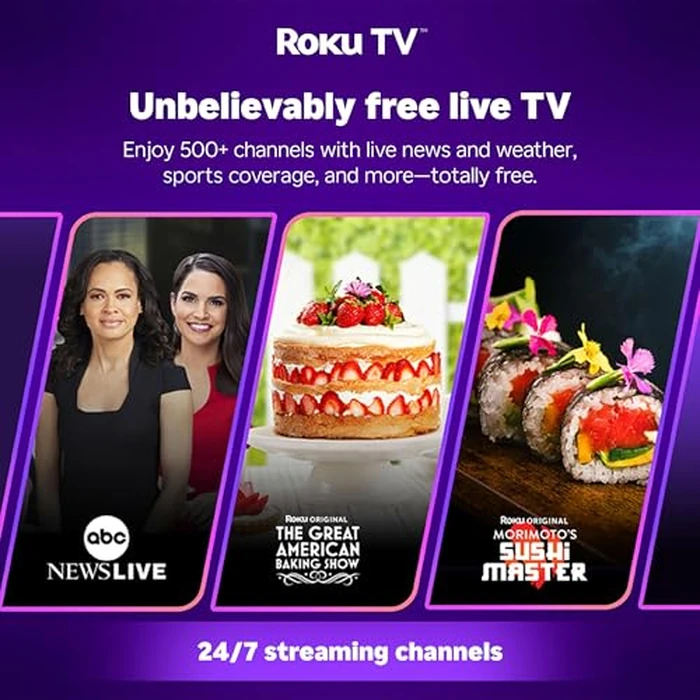 Aurzen Roku TV Smart Projector with Wifi and Bluetooth, Roku Streaming Experience Built-in, 1080P FHD, DoIby Audio, Auto Focus & Keystone, Zoom, Movie Portable Outdoor Mini Projector, White by Aurzen - Image 3