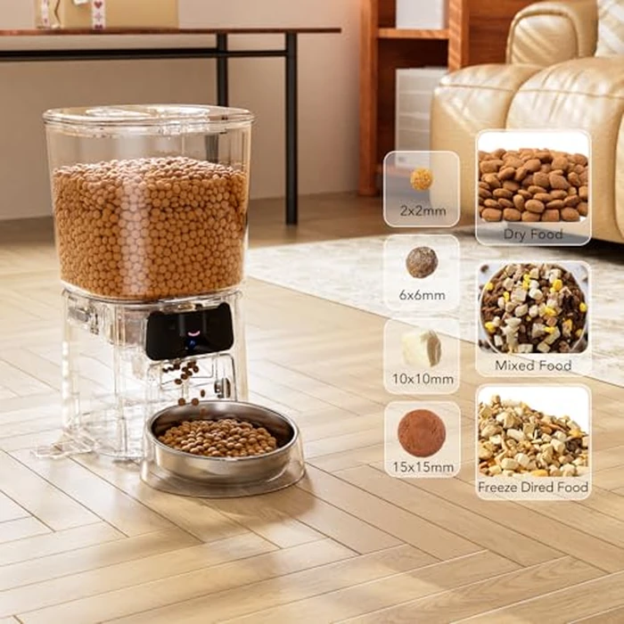 Automatic Cat Feeder with Camera, 4L WiFi Smart Pet Feeder with APP Control, 1080P HD Video, Night Vision,Voice Call, Motion Detection, Dual Power Supply, Stainless Steel Bowl,Supports 5GHz/2.4GHz by Petrice - Image 8