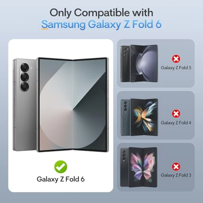 Maxdara for Z Fold 6 Case with S Pen Holder, with Hidden Kickstand and Built-in Screen Protector, Shockproof Phone Cover for Galaxy Z Fold 6, Silver by Maxdara - Image 2