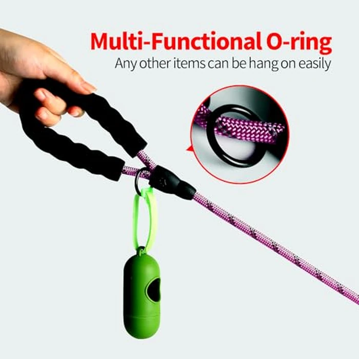 DDSCOLOUR Heavy Duty Dog Leash 5-6ft Long with Comfortable Padded Handle Training Lead Reflective Mountain Climbing Rope Dog leashes Walking Training Leash for Medium Large Purple by DDSColour - Image 5