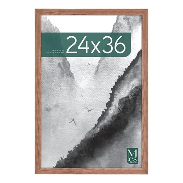 MCS Museum Poster Frame 24x36 Medium Oak, Vertical & Horizontal Wall Hanging Large Picture Frame for Photos, Posters & Art Prints (1-Pack) by MCS - Used - Acceptable condition - US$33.69