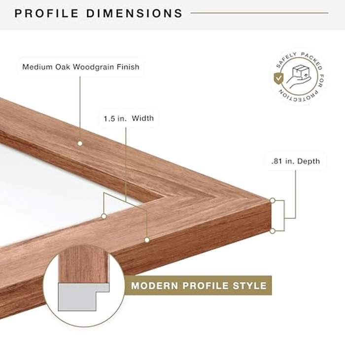 MCS Museum Poster Frame 24x36 Medium Oak, Vertical & Horizontal Wall Hanging Large Picture Frame for Photos, Posters & Art Prints (1-Pack) by MCS - Image 6