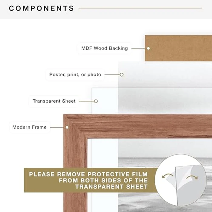 MCS Museum Poster Frame 24x36 Medium Oak, Vertical & Horizontal Wall Hanging Large Picture Frame for Photos, Posters & Art Prints (1-Pack) by MCS - Image 7