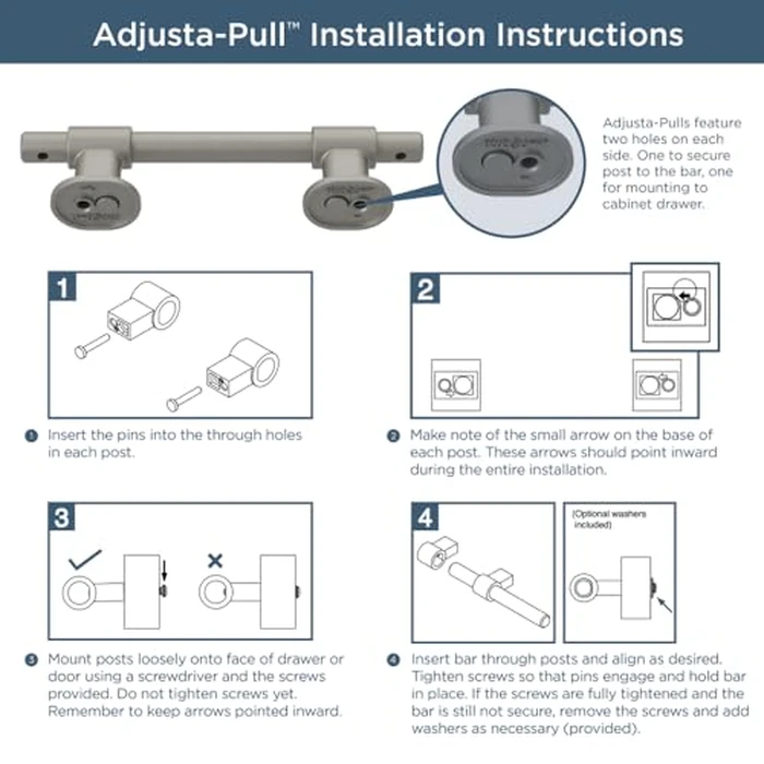 Franklin Brass Adjusta-Pull Francisco (10-Pack) Adjustable Drawer Pulls/Cabinet Handles 1-3/8" to 6-5/16" Hole Center Matte Black Hardware Kitchen Door, Drawers, Dressers, Furniture P44365-FB-B2 by Franklin Brass - Image 7