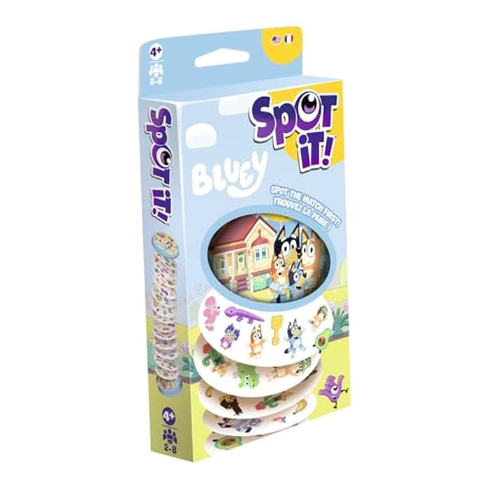 Asmodee Spot It! Bluey Card Game - Fast-Paced Matching Game Featuring Bluey & Friends, Fun for Family, Kids & Adults, Ages 4+, 2-8 Players, 15 Minute Playtime by Asmodee - Used - Very Good condition - US$10.33