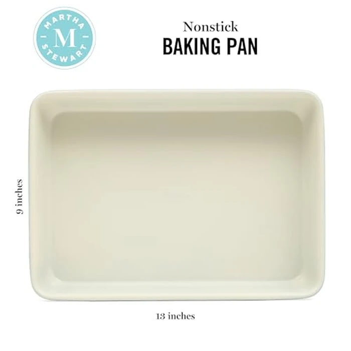 Martha Stewart Gallen 13 x 9 Inch Rectangular Nonstick Carbon Steel Cake and Baking Pan - Teal, Durable Bakeware for Even Cooking and Easy Release by Martha Stewart - Image 2