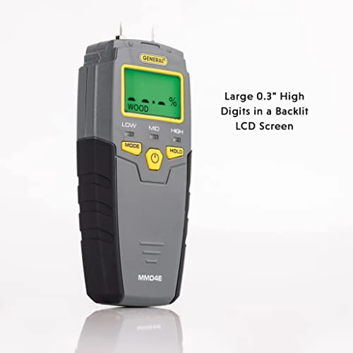 General Tools MMD4E Digital Moisture Meter, Water Leak Detector, Moisture Tester, Pin Type, Backlit LCD Display With Audible and Visual High-Medium-Low Moisture Content Alerts, Grays by General Tools - Image 7