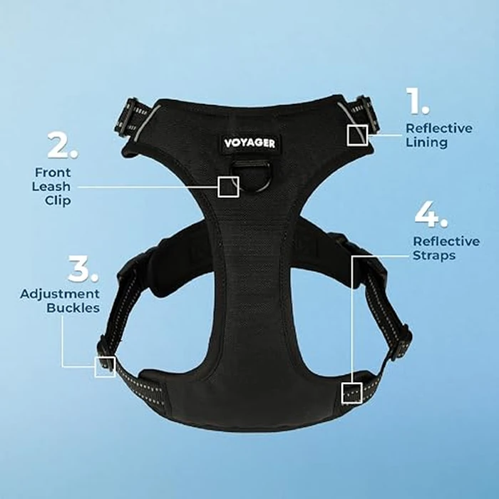 Voyager by Best Pet Supplies -Dual-Attachment No-Pull Adjustable Harness with 3M Reflective Technology, (Black, Small), 211-BK-S by Best Pet Supplies - Image 4
