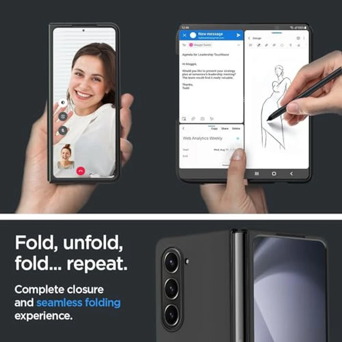AICase for Samsung Galaxy Z Fold 6 Case, Protective Slim Fit Phone Case for Samsung Galaxy Z Fold 6 5G, Black by AICase - Image 6