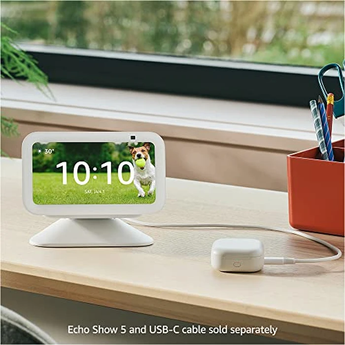 Echo Show 5 (3rd Gen) Adjustable Stand with USB-C Charging Port | Charcoal by Amazon - Image 3