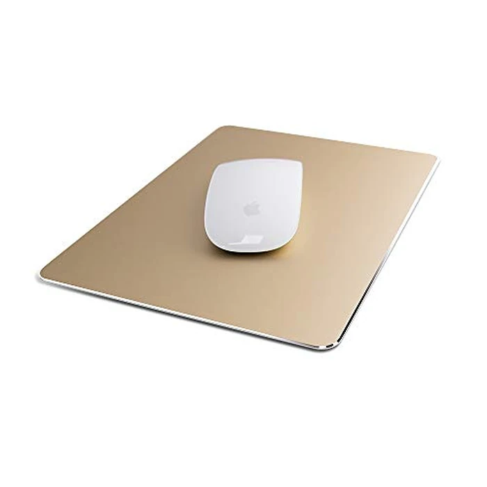 Metal Mouse Pad Ultra Thin Aluminum Mouse Mat Dual-Use Waterproof Fast and Accurate Control for Gaming and Office(Small Gold 9.05X7.08 inch) by VAYDEER - Used - Like New condition
