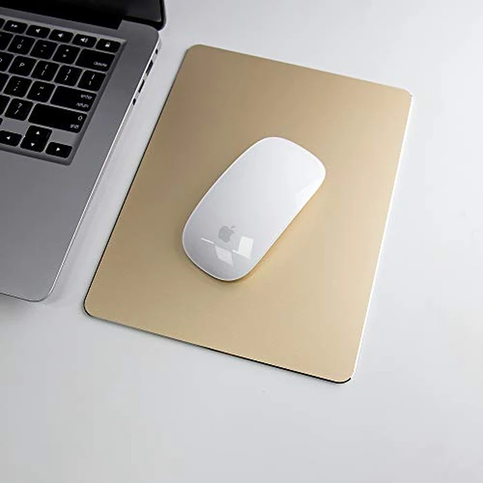 Metal Mouse Pad Ultra Thin Aluminum Mouse Mat Dual-Use Waterproof Fast and Accurate Control for Gaming and Office(Small Gold 9.05X7.08 inch) by VAYDEER - Image 4