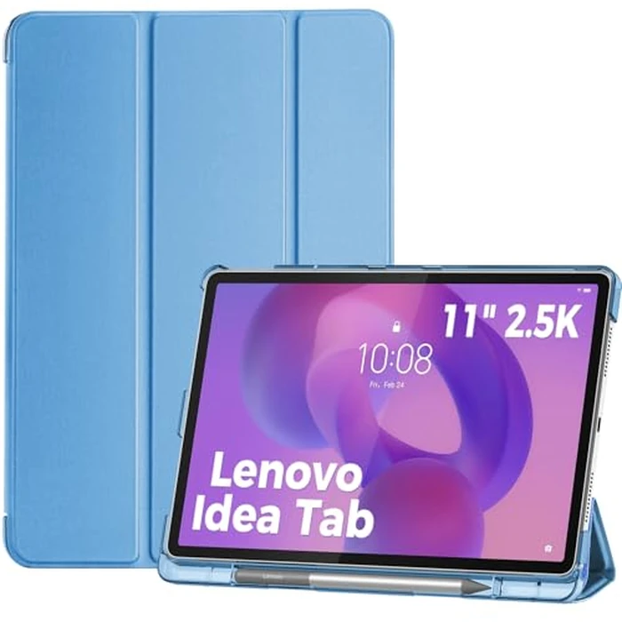 ProCase Smart Case for Lenovo Idea Tab 11 Inch 2025 with Pen Holder, Slim Stand Folio for Lenovo Idea Tab 11" TB-336ZU/TB-336FU, Hard Shell Protective Tablet Cover Translucent Back Case -Blue by ProCase - Used - Acceptable condition - CA$12.17