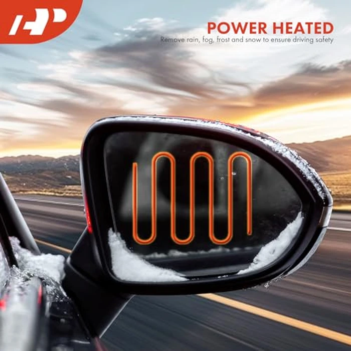 A-Premium Passenger Side Power Door Mirror Compatible with Toyota Corolla 2019 2020 2021 2022 - Heated Manual Folding w/Turn Signal Black Outside Rear View Mirror by A-premium - Image 6