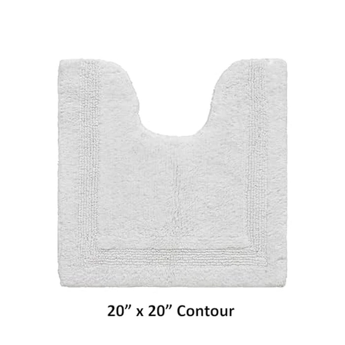 Better Trends Toilet Rugs U Shaped, Premium 100% Cotton, Extra Soft 20" x 20" Mat for Bath Room, Water Absorbent, Reversible Machine Washable, Contour Oeko-Tex Certified White Lux Collection by Better Trends - Image 2