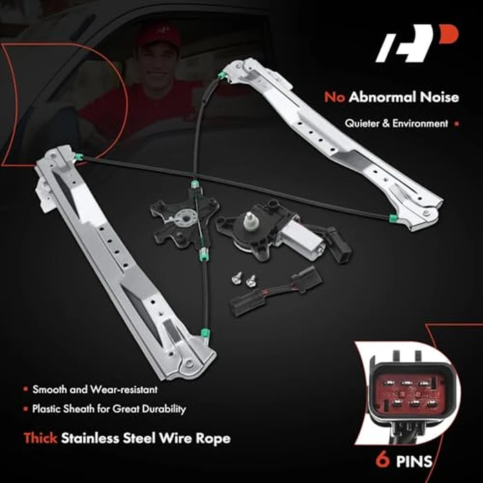 A-Premium Power Electric Window Regulator with Motor Compatible with Dodge Grand Caravan 2008-2020 Chrysler Town & Country Ram C/V Front Left Driver Side by A-premium - Image 5