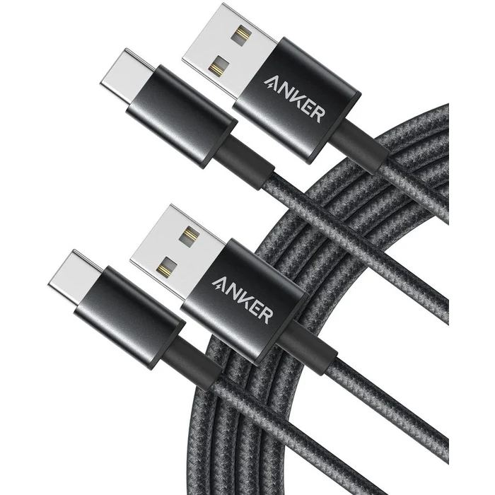 Anker Premium Nylon USB-C to USB-A Cable (2-Pack) - Black by Anker - Refurbished - Excellent condition