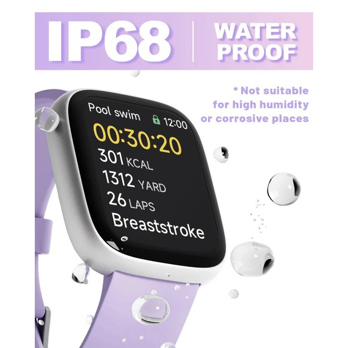 TOOBUR IDW26 Smartwatch - 46mm - Rose Gold Plastic Case with Pink Silicone Silicone Band by TOOBUR - Image 5