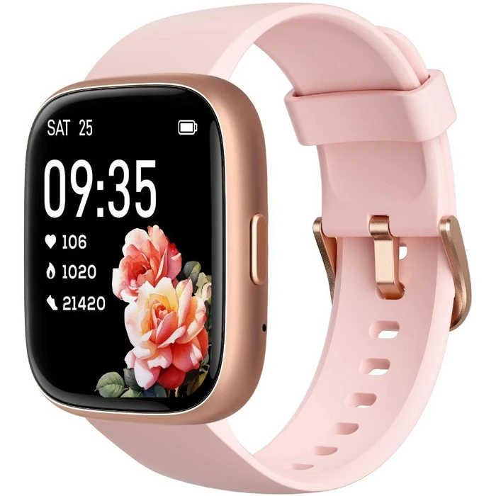 TOOBUR IDW26 Smartwatch - 46mm - Rose Gold Plastic Case with Pink Silicone Silicone Band by TOOBUR - Refurbished - Excellent condition - US$20.98