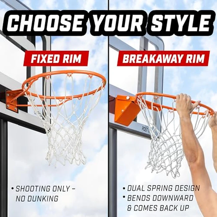 GoSports Universal Regulation 18" Steel Basketball Rim - Choose from Fixed or Breakaway - Use for Replacement or Garage Mount by GoSports - Image 2