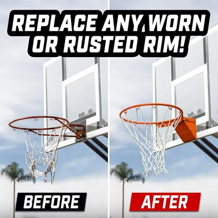 GoSports Universal Regulation 18" Steel Basketball Rim - Choose from Fixed or Breakaway - Use for Replacement or Garage Mount by GoSports - Image 6