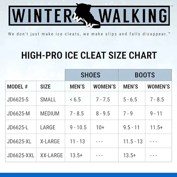 Winter Walking High-Pro Ice Cleat, Heavy-Duty Industrial Grade Traction Aid for Walking on Snow and Ice, Size Medium (1 Pair) by Winter Walking - Image 4