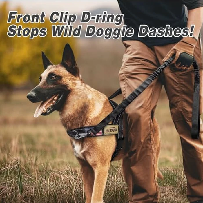 Forestpaw No Pull Dog Harness with Large Handle,Slip on Reflective Vest with Quick Release Buckle,Comfortable Flannel Lining for Medium Large Dogs Walking Training (Includes 3 Patches),Black L by Forestpaw - Image 2