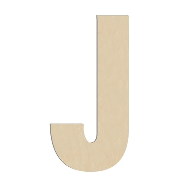 HILAZA 17 Inch Large Wooden Letter J, 1/4 in Thick Big Wood Letter for Wall Decor Crafts by HILAZA - Image 1