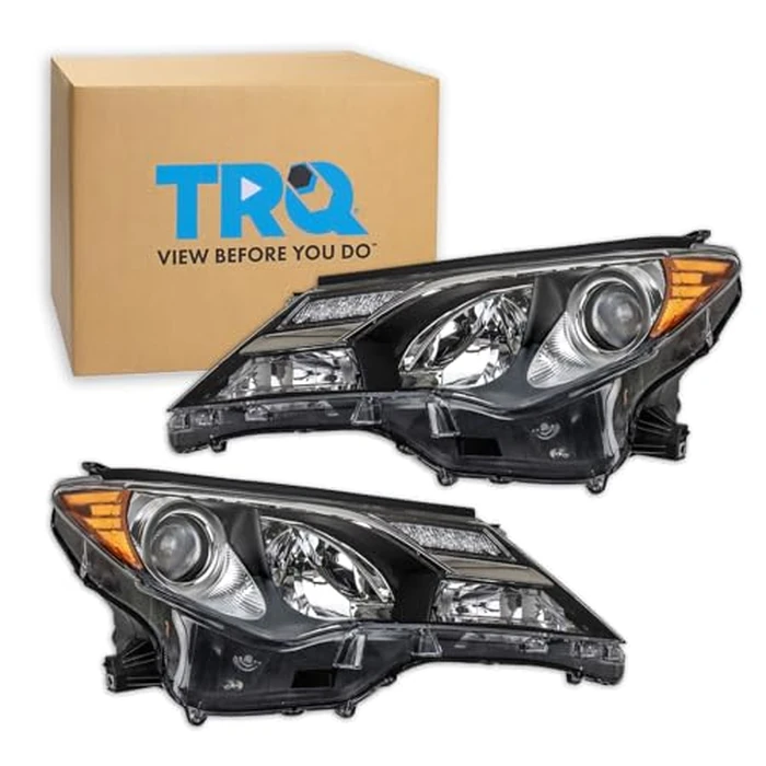 TRQ Driver and Passenger Side Headlight Assembly Set Compatible with 2013-2015 Toyota RAV4 Japan Built 1st VIN Digit J by TRQ - Used - Like New condition - US$160.22