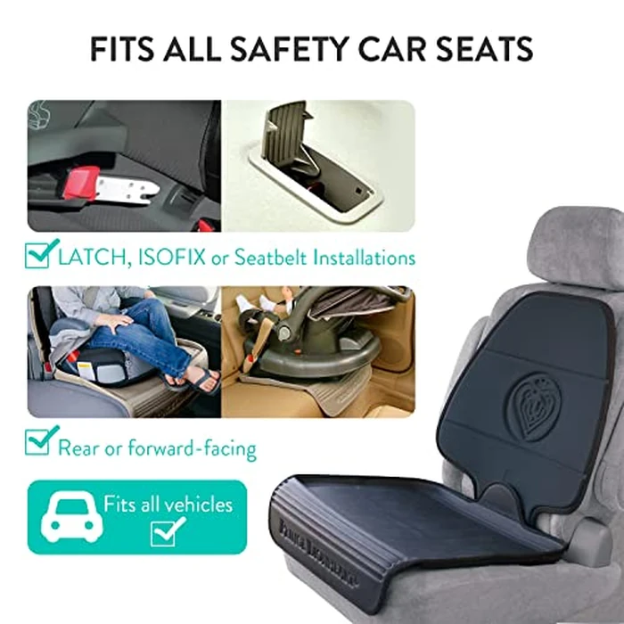 Prince Lionheart Car Seat Protector, The Only 2 Stage Seatsaver Designed with Thick Padding, Nonabsorbent, Waterproof, PVC Foam Material. Compatible With all Baby and Toddler Car Seats(Black) by Prince Lionheart - Image 3